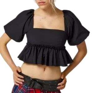 Kimchi Blue Lara Cropped Babydoll Blouse